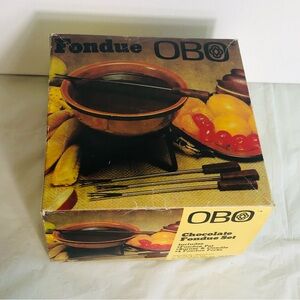 Vintage 'OBO' Chocolate Fondue Set